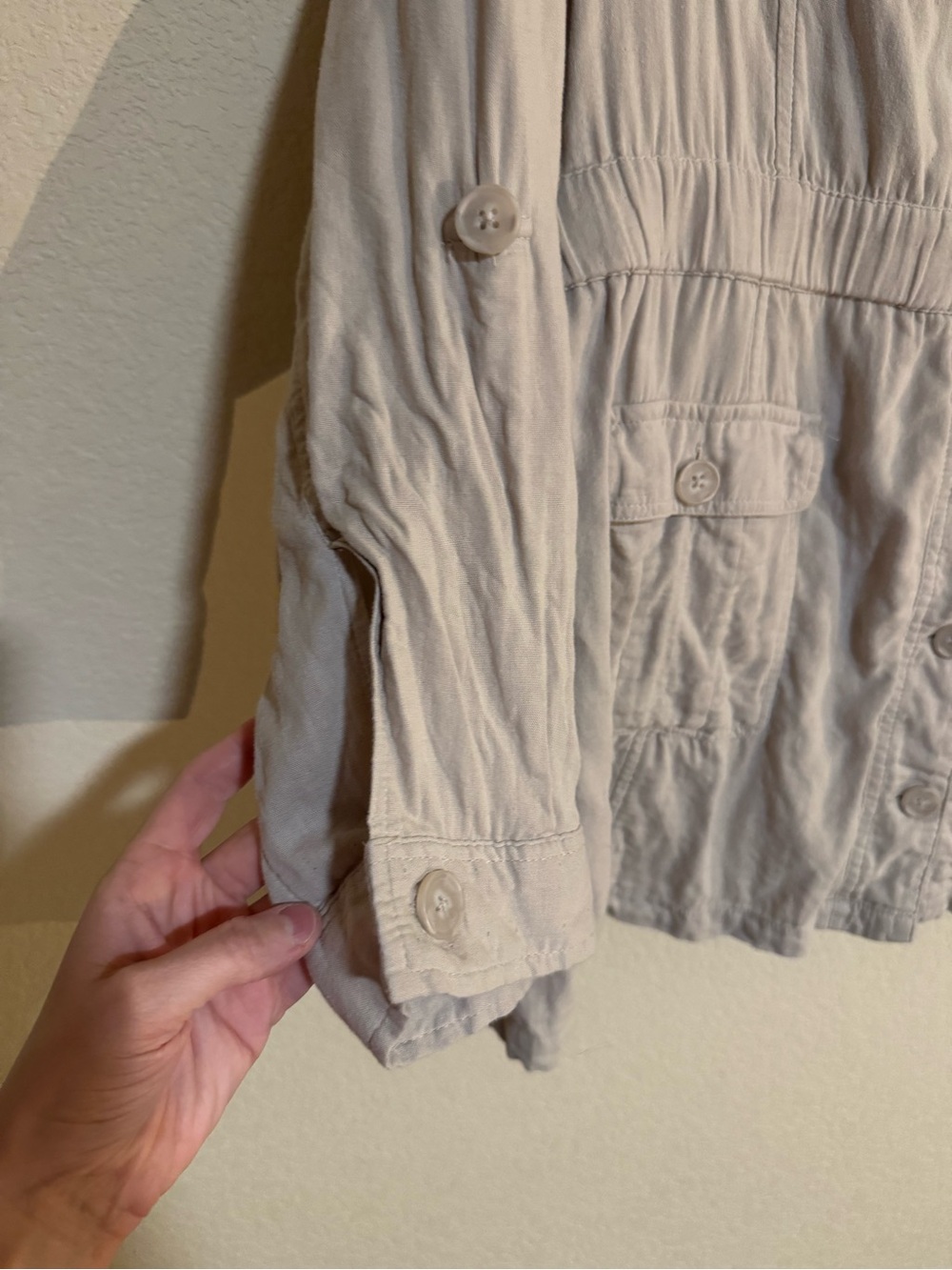 torrid Beige Utility Button-Front Jacket - Picture 3 of 5